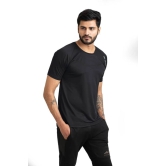 Men Solid Round Neck Polyester Black T-Shirt