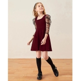 Addyvero - Maroon Cotton Blend Girls Fit And Flare Dress ( Pack of 1 ) - None