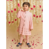 Boys Pink-Blue 3Pc Silk Kurta Set 4Y