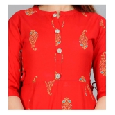 Smien - Red Rayon Womens Flared Kurti ( Pack of 1 ) - None