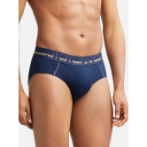 Jockey US14 Men Super Combed Cotton Solid Brief with Ultrasoft Waistband - Navy - None