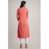 MAUKA - Pink Rayon Womens Straight Kurti ( Pack of 1 ) - 3XL