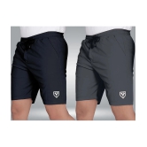 Septem Dark Grey Polyester Mens Gym Shorts ( Pack of 2 ) - None