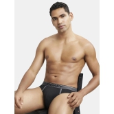 Jockey 8044 Men Super Combed Cotton Rib Solid Brief with Ultrasoft Waistband - Black - None