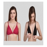 Zourt - Multicolor Cotton Non Padded Women's Push Up Bra ( Pack of 2 ) - None