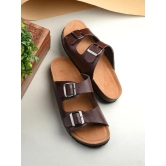 Mens Arizona Cherry Leather Slippers-10