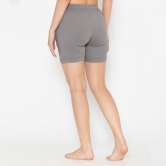 Plain Knitted Shorts For Women - Charcoal Grey Charcoal Grey XL