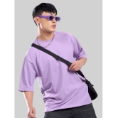 AKTIF Cotton Blend Oversized Fit Solid Half Sleeves Mens T-Shirt - Lavender ( Pack of 1 ) - None