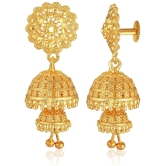 VIVASTRI Golden Jhumki Earrings ( Pack of 1 ) - Golden