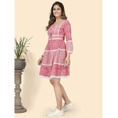 Vbuyz - Pink Cotton Womens Fit & Flare Dress ( Pack of 1 ) - None