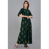 Smien - Green Rayon Womens Flared Kurti ( Pack of 1 ) - None