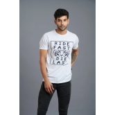 Ride Fast Die Last Printed White T-Shirt for Men M