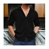 clafoutis Cotton Blend Regular Fit Solids 3/4th Sleeves Mens Casual Shirt - Black ( Pack of 1 ) - None