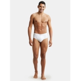 Jockey 1009 Men Super Combed Cotton Rib Solid Brief - White (Pack of 2) - None