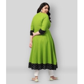 Estela - Green Cotton Women's Flared Kurti ( Pack of 1 ) - M