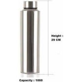 Stainless Steel Classic Single Wall Fridge Water Bottle | 1000 ML | Silver