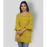 KIPEK - Yellow Rayon Womens Straight Kurti - M