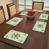 Indigifts Table Mat 12X18 Inches Set of 6 - Green Placemats Dining Table Washable, Dinner Mats for Table, Printed Rectangular 6 Seater Table Mats