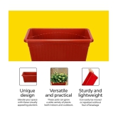 10Club Red Plastic Flower Pot ( Pack of 2 ) - Red