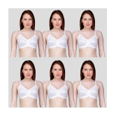 TCG - White Cotton Non Padded Womens Everyday Bra ( Pack of 6 ) - None