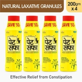 Pet Saffa Natural Laxative Granules 200gm, Pack of 4 (Helpful in Constipation, Gas, Acidity, Kabz), Ayurvedic Medicine