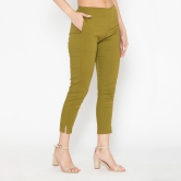 Women's Cotton Formal Trousers - Green FIR Green L