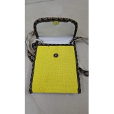 JFL Jute & Cotton Sling Bag ( Yellow )