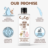 Coco Crush Virgin Coconut Oil for Baby Massage | Cold Pressed, Pure, Natural | Body, Hair | Pack of 4 - 200ml each