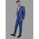 DKGF Fashion - Light Blue Polyester Regular Fit Men's 2 Piece Suit ( Pack of 1 ) - None