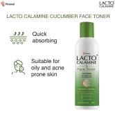 Lacto Calamine Face Toner With Cucumber | Deep Pore Cleansing | Open Pores Tightening with Green Tea & Niacinamide For Cool & Hydrated Skin | No Sulphate, No Alcohol, No Parabens | 120ml Pack of 