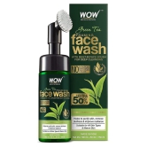 WOW Skin Science Green Tea Foaming Face Wash with Built-In Face Brush - With Green Tea & Aloe Vera Extract - For Purifying Skin, Improving Radiance - No Parabens, Sulphate, Silicones & Color