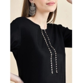 AUSTIN WOOD Polyester Solid Straight Womens Kurti - Black ( Pack of 1 ) - None