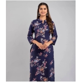 MAUKA - Blue Rayon Womens Straight Kurti ( Pack of 1 ) - None