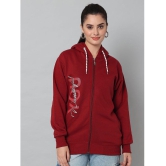 eWools.in Cotton Blend Women''s Hooded Sweatshirt ( Maroon ) - None