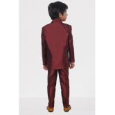 DKGF Fashion - Maroon Polyester Boys Suit ( Pack of 1 ) - None