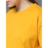 Women Solid Oversized T-Shirt, MUSTARD-L / Mustard