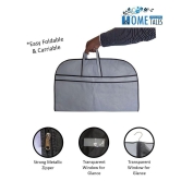 HOMETALES Coat Cover|Foldable Blazer Cover|Suit Cover With Zipper Closure,Black & Grey (4U)