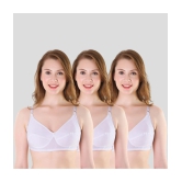 TCG - White Cotton Non Padded Womens Everyday Bra ( Pack of 3 ) - None