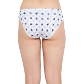 Clovia White Cotton Printed Womens Bikini ( Pack of 1 ) - None