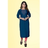 haya fashion - Blue Rayon Women's A-line Kurti ( Pack of 1 ) - None