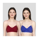 TCG - Blue Cotton Blend Non Padded Womens Everyday Bra ( Pack of 2 ) - None