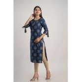 MAUKA - Blue Rayon Womens Straight Kurti ( Pack of 1 ) - None