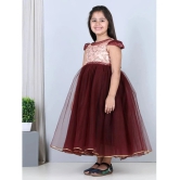 Toy Balloon Kids Maroon Net Girls Fit And Flare Dress ( Pack of 1 ) - None