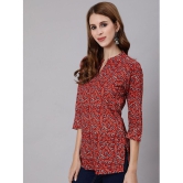 Antaran Red Cotton Blend Womens Regular Top ( Pack of 1 ) - None