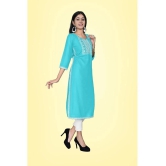 Kapadia - Light Blue Rayon Womens Straight Kurti ( Pack of 1 ) - None