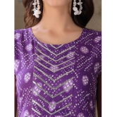 Stylum Cotton Printed A-Line Womens Kurti - Purple ( Pack of 1 ) - None