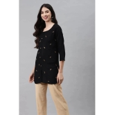 HIGHLIGHT FASHION EXPORT - Black Rayon Womens Straight Kurti - XL