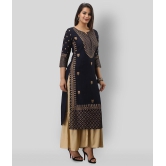 MAUKA - Navy Straight Rayon Women's Stitched Salwar Suit ( Pack of 1 ) - None