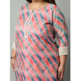 PrettyPlus by Desinoor.com Polyester Striped Straight Womens Kurti - Pink ( Pack of 1 ) - None