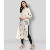 Divena - Off White Silk Blend Womens Straight Kurti - L